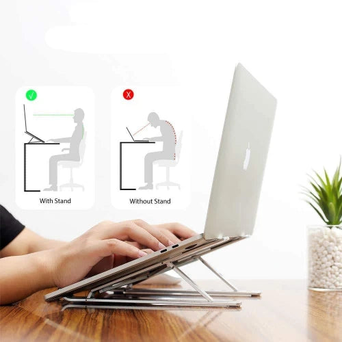 Adjustable laptop stand for standing desk